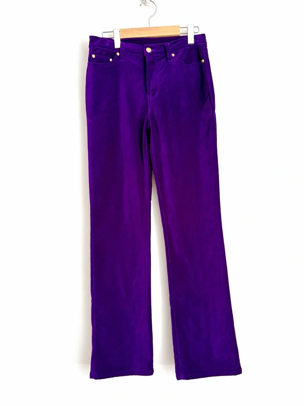 Vintage Purple Cotton Velvet Jeans - Whimsigoth - Size 4 - Picture 1 of 5